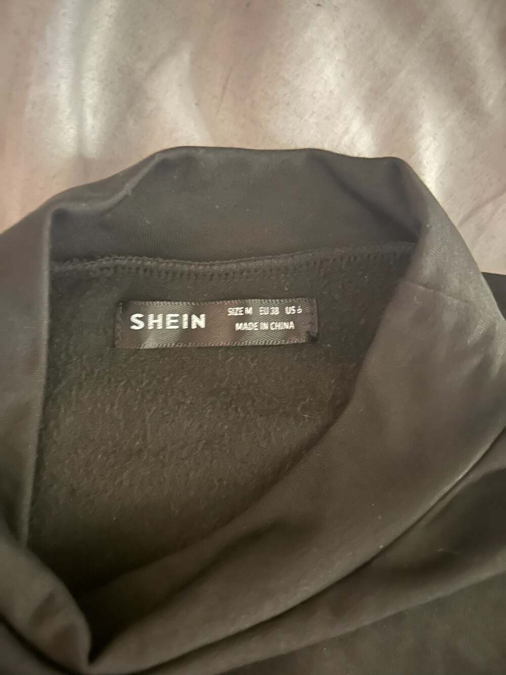 SHEIN Women's Black Mock Neck Long Sleeve Fitted Dress